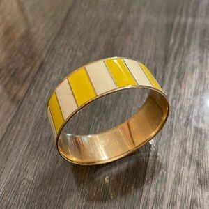 J. Crew Yellow Striped Enamel Bangle Bracelet